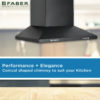 Faber Chimney 60cm Hood Pluto Auto-Clean Wall Chimney product image