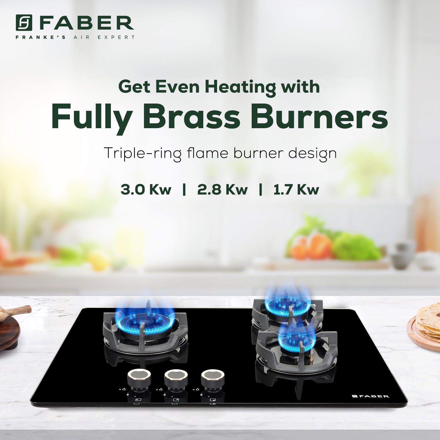 Faber Hob Experia Ht703 Alu AI IN Built-in hob official Faber model image 2 | SKU 106.0750.952 | Ajay Trading Co.