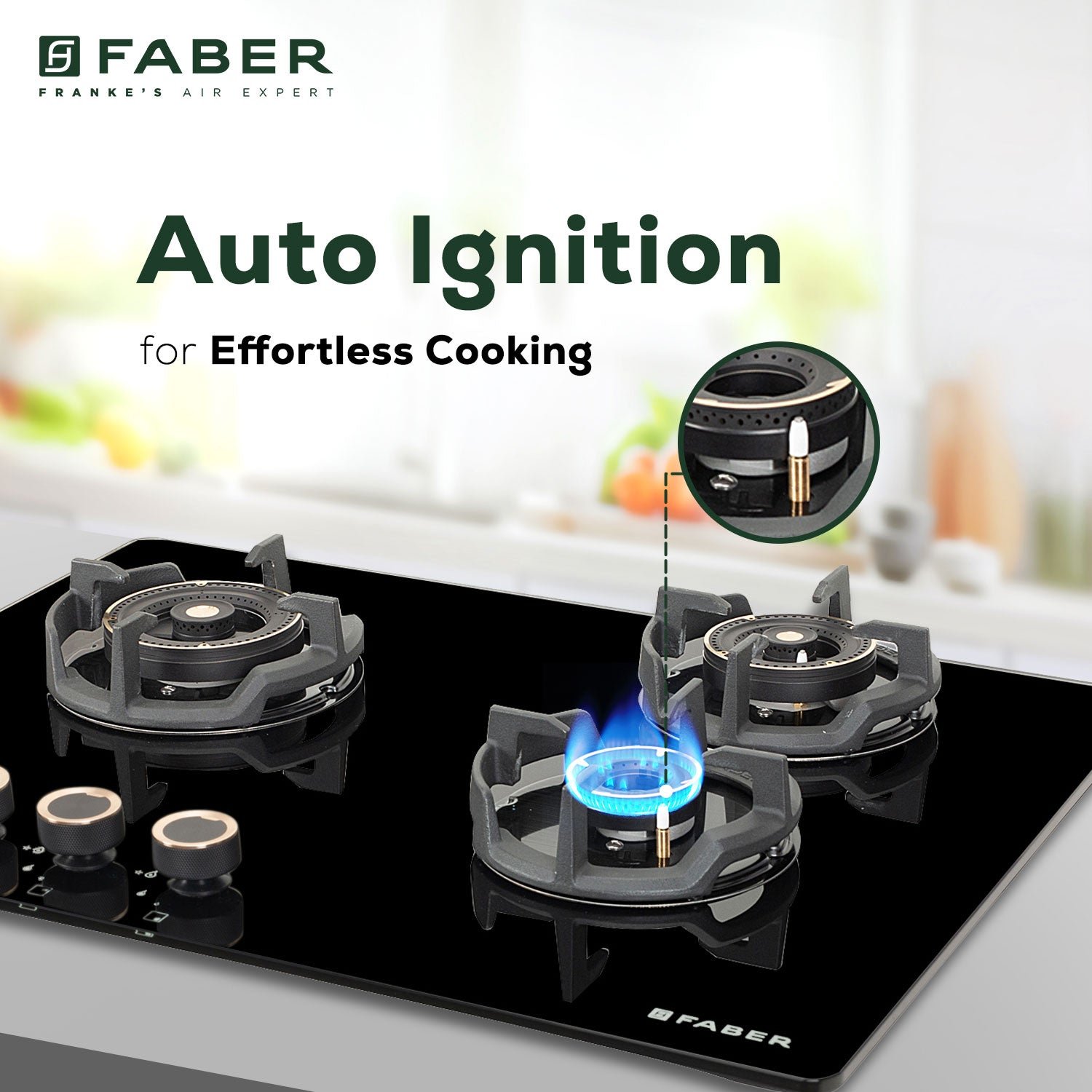 Faber Hob Experia Ht703 Alu AI IN Built-in hob official Faber model image 4 | SKU 106.0750.952 | Ajay Trading Co.