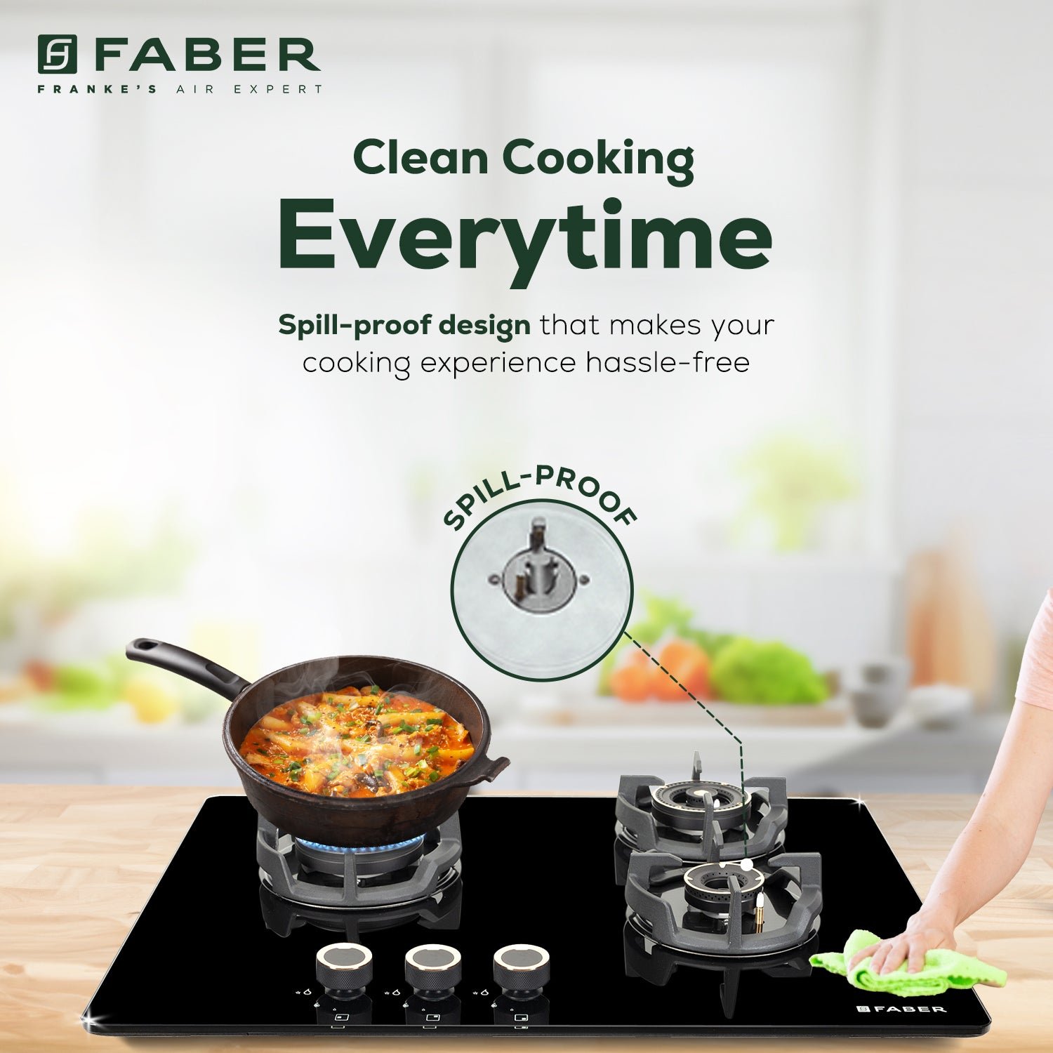 Faber Hob Experia Ht703 Alu AI IN Built-in hob official Faber model image 5 | SKU 106.0750.952 | Ajay Trading Co.
