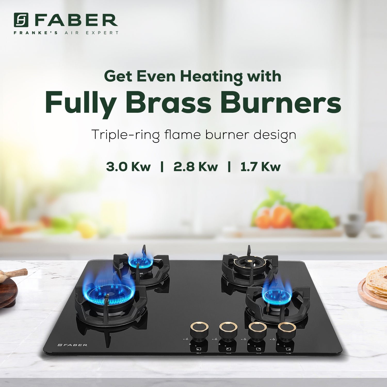 Faber Hob Experia Ht704 Alu AI IN Built-in hob official Faber model image 2 | SKU 106.0750.954 | Ajay Trading Co.