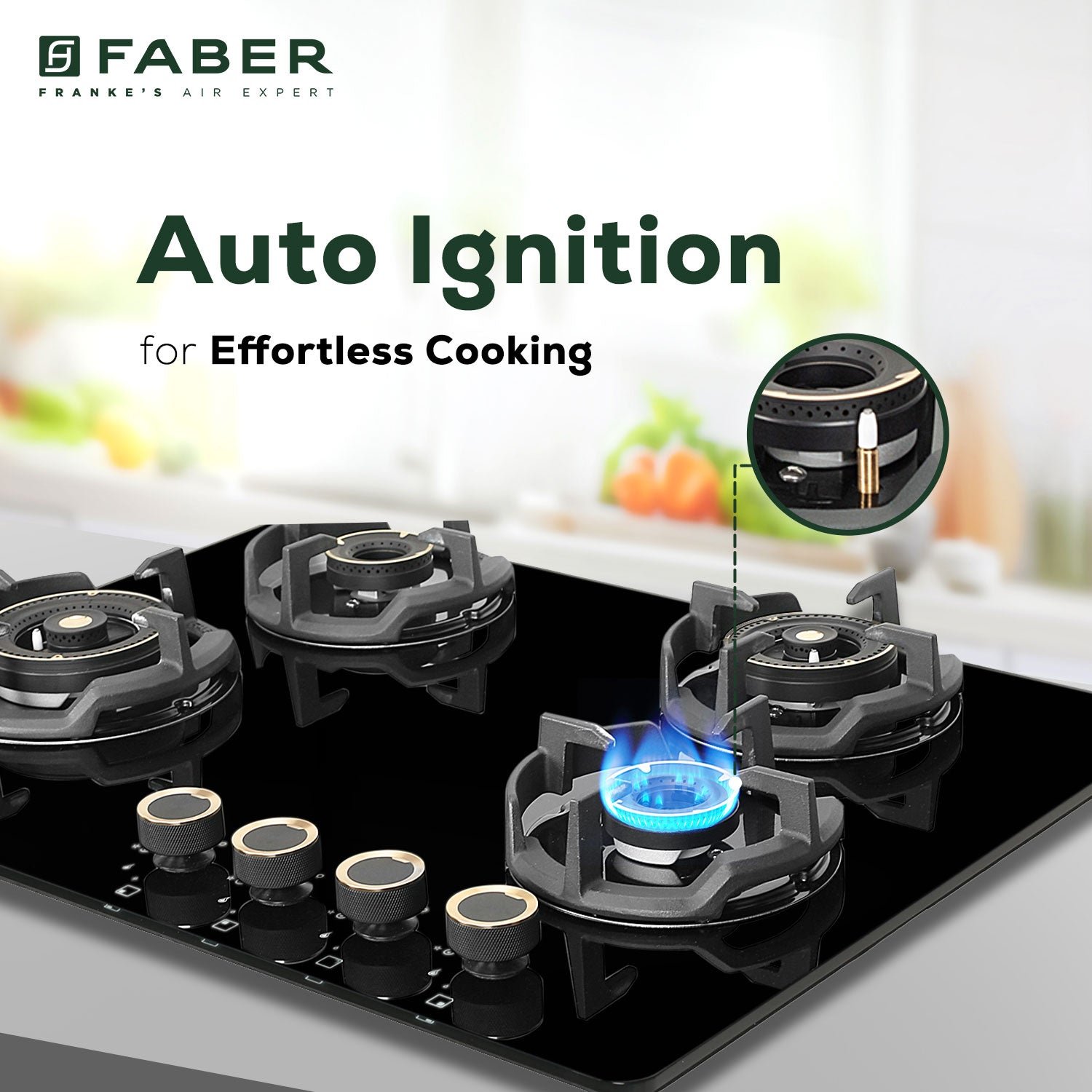 Faber Hob Experia Ht704 Alu AI IN Built-in hob official Faber model image 4 | SKU 106.0750.954 | Ajay Trading Co.
