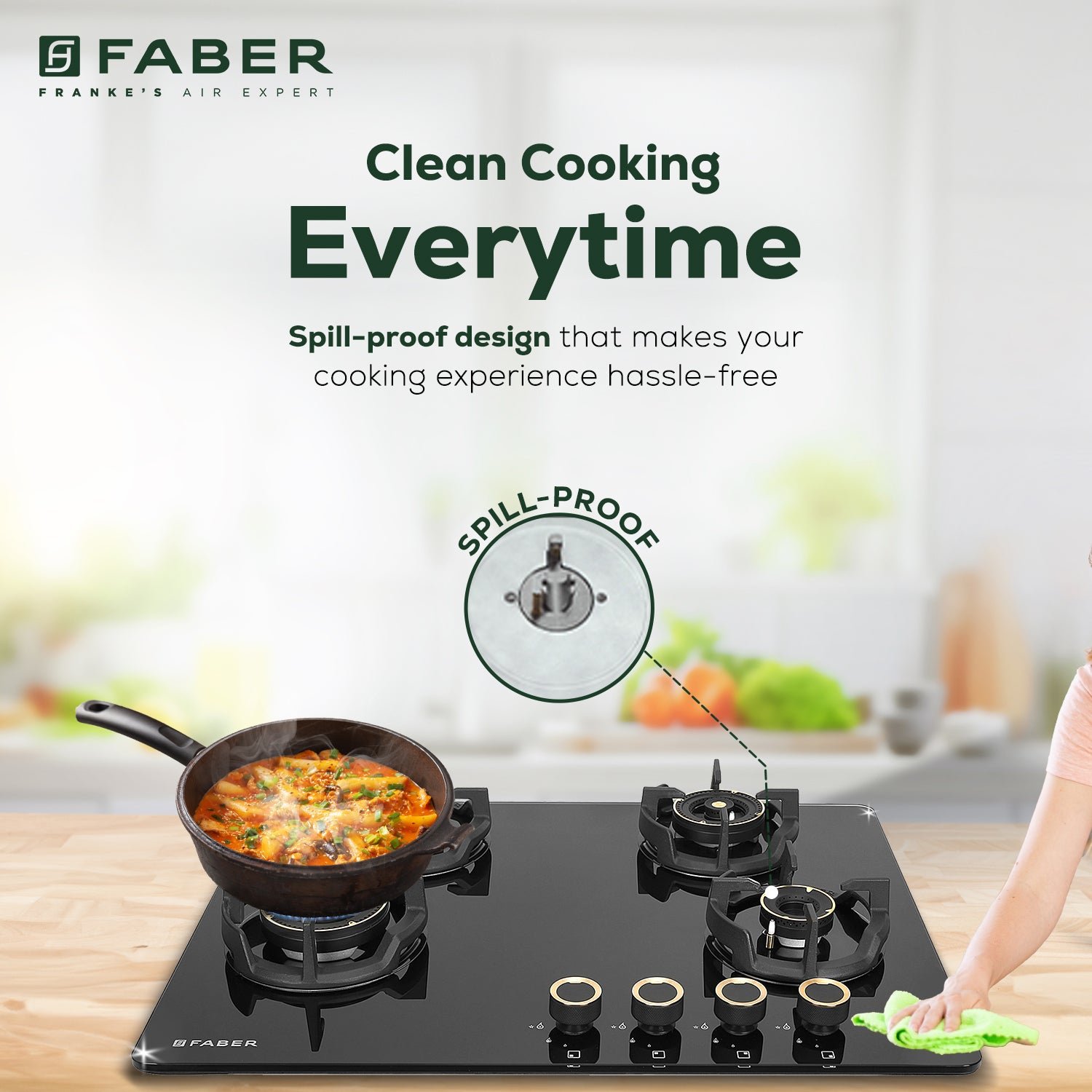 Faber Hob Experia Ht704 Alu AI IN Built-in hob official Faber model image 5 | SKU 106.0750.954 | Ajay Trading Co.
