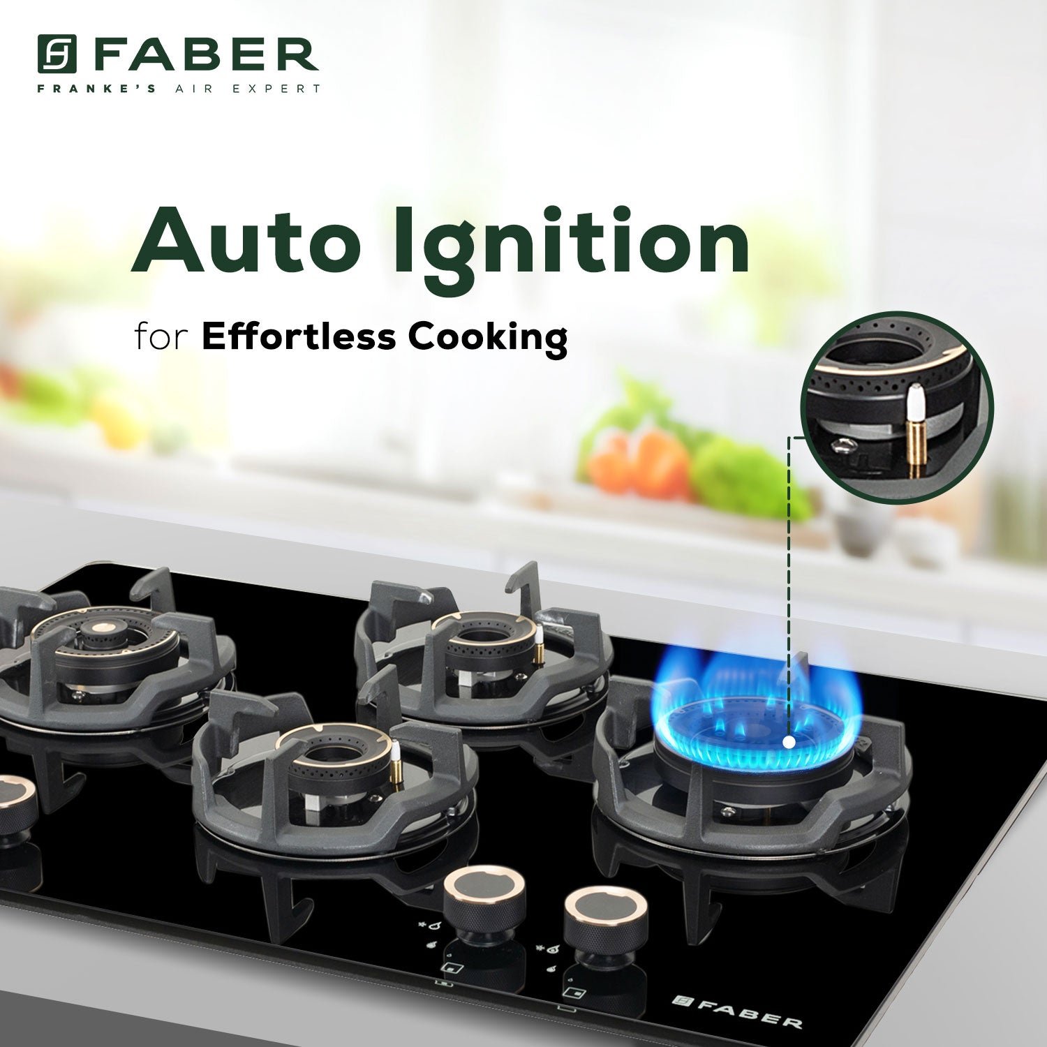 Faber Hob Experia Ht754 Alu AI FFD IN Flame Failure Device Built-in hob official Faber model image 3 | SKU 106.0750.955 | Ajay Trading Co.