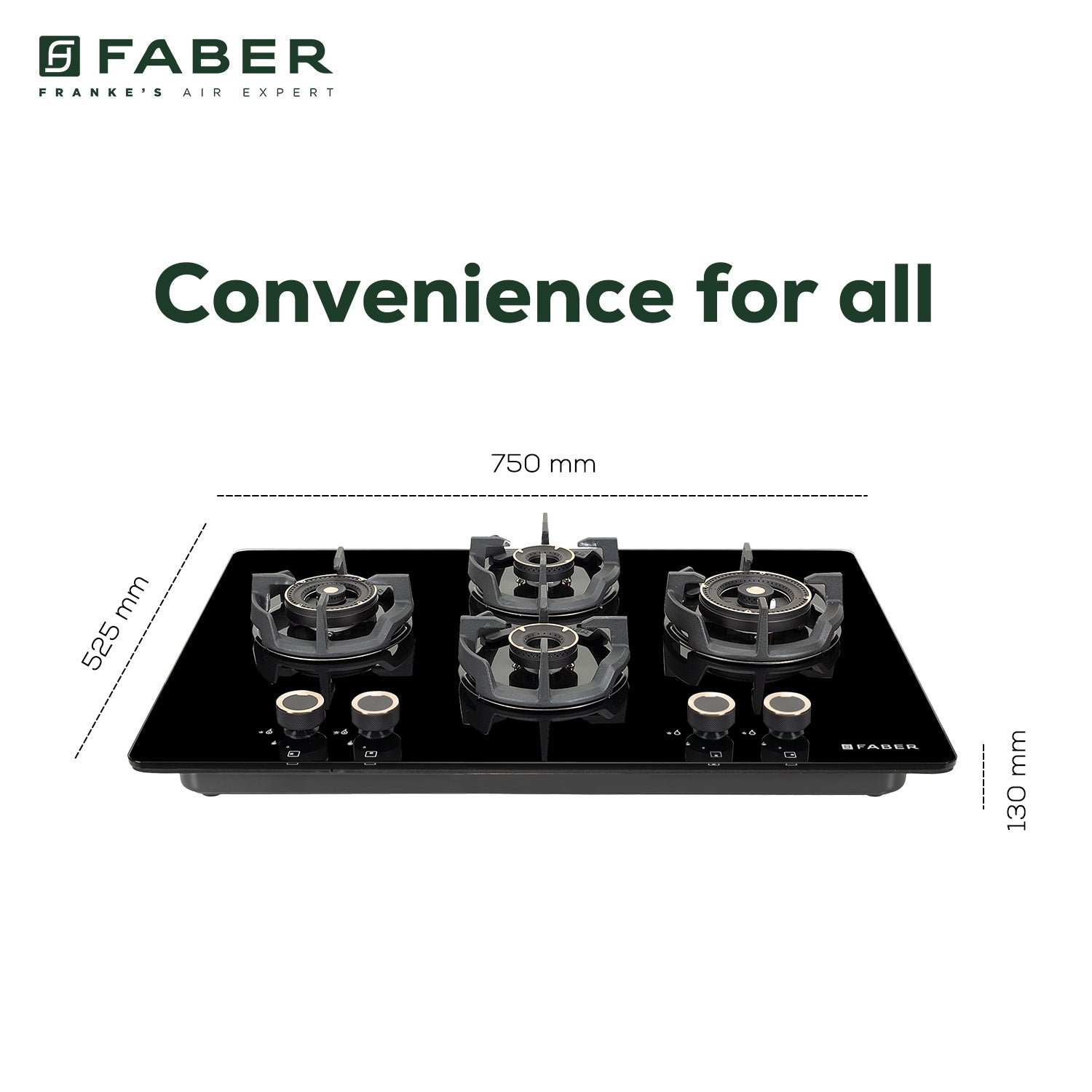 Faber Hob Experia Ht754 Alu AI FFD IN Flame Failure Device Built-in hob official Faber model image 6 | SKU 106.0750.955 | Ajay Trading Co.