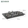 Faber Hob Bella Ht753 BR AI IN Spill Proof Design Built-in hob official Faber model image 6 | SKU 106.0750.959 | Ajay Trading Co.
