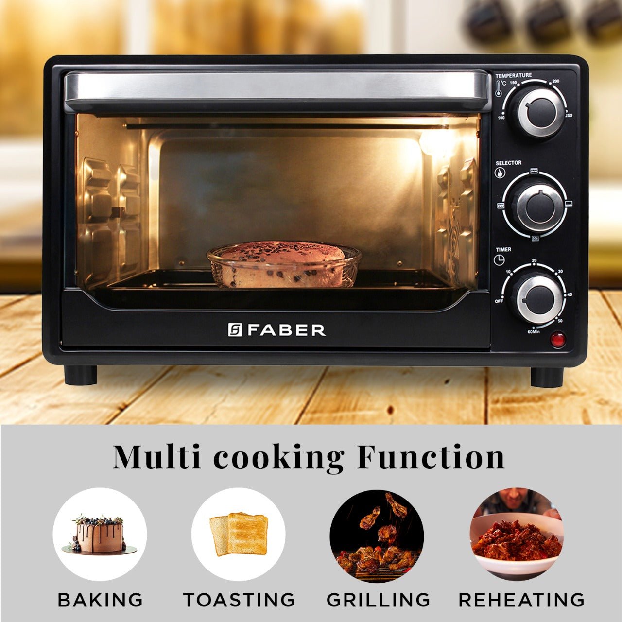 Faber FOTG BK 24L - Oven, Toaster, Griller | Official Faber image 3 | SKU 131.0628.552 | Ajay Trading Co.