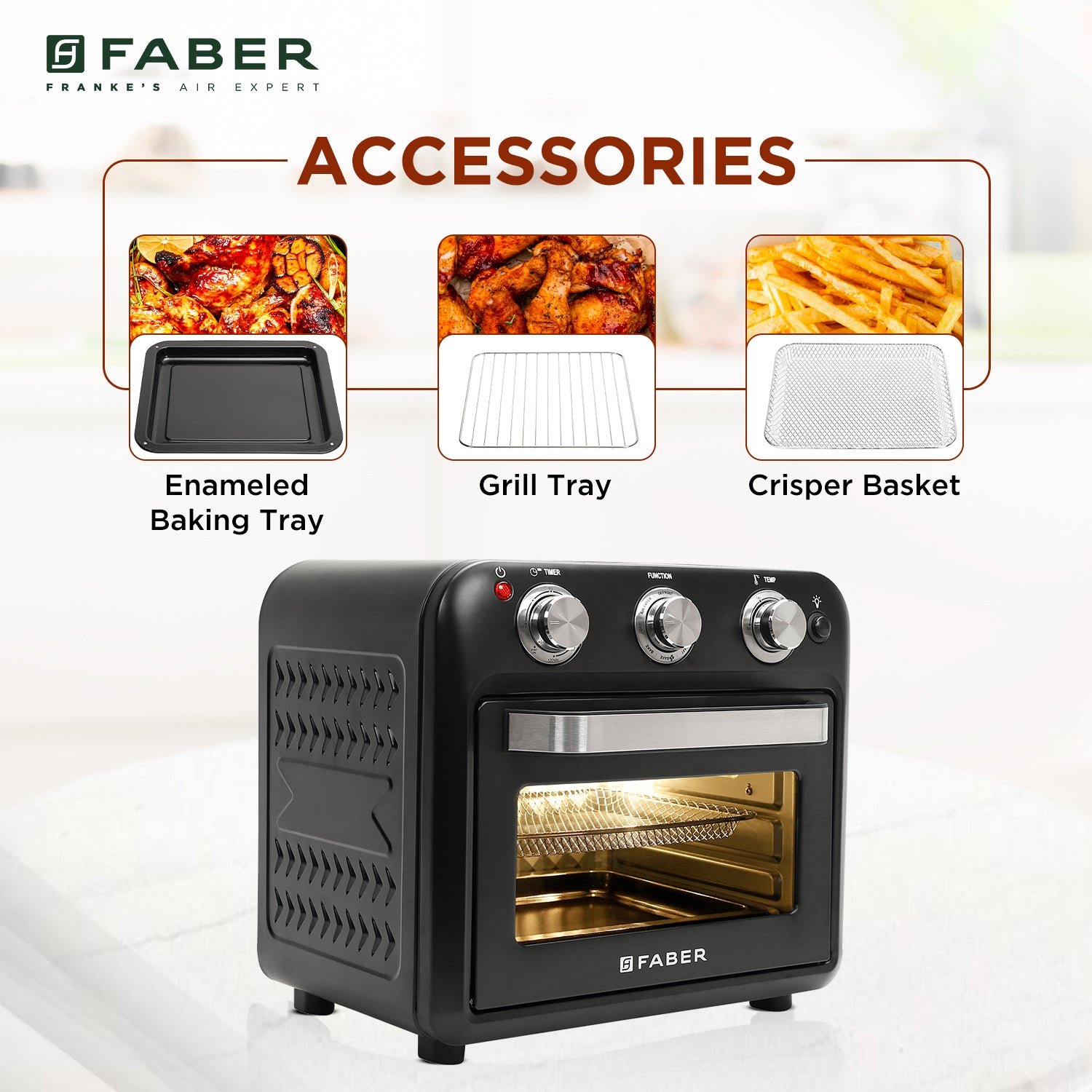 Faber FAF 20L OVEN 2in1 BK | Official Faber image 4 | SKU 131.0695.376 | Ajay Trading Co.