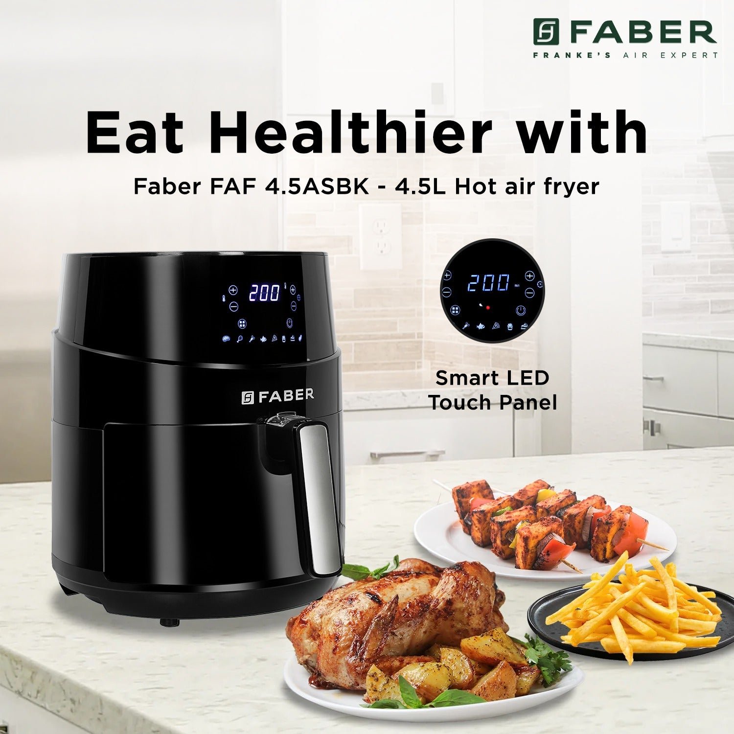 Faber FAF 4.5 BK - 4.5l Hot Air Fryer | Official Faber image 4 | SKU 131.0641.115 | Ajay Trading Co.