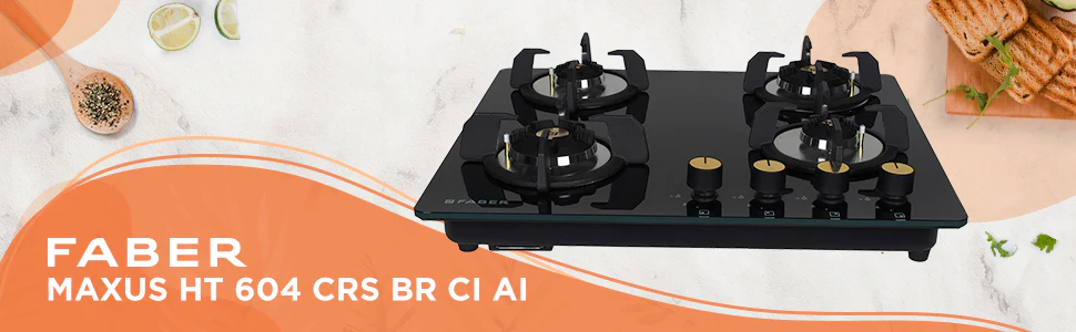 Faber Hob Maxus HT604 CRS BR CI AI official image 1 | SKU 106.0750.938 | Ajay Trading Co.