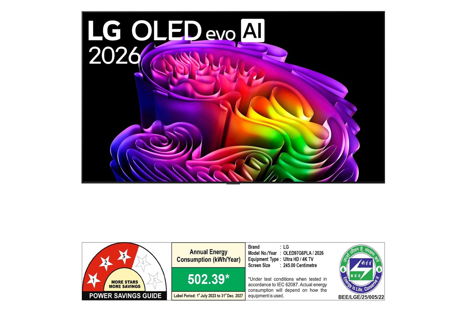 LG OLED97G6PLA 97-inch OLED evo AI G6 4K TV
