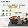 Faber Hob Cooktop Genius 704 BK built-in hob official Faber full hob image 2 | SKU 106.0689.316 | Ajay Trading Co.