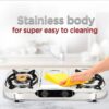 Faber Hob Cooktop Crystal 2bb Ss built-in hob official Faber full hob image 5 | SKU 106.0696.758 | Ajay Trading Co.