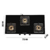 Cooktop Remo 3BB BK official Faber image 4 | SKU 106.0660.883 | Ajay Trading Co.